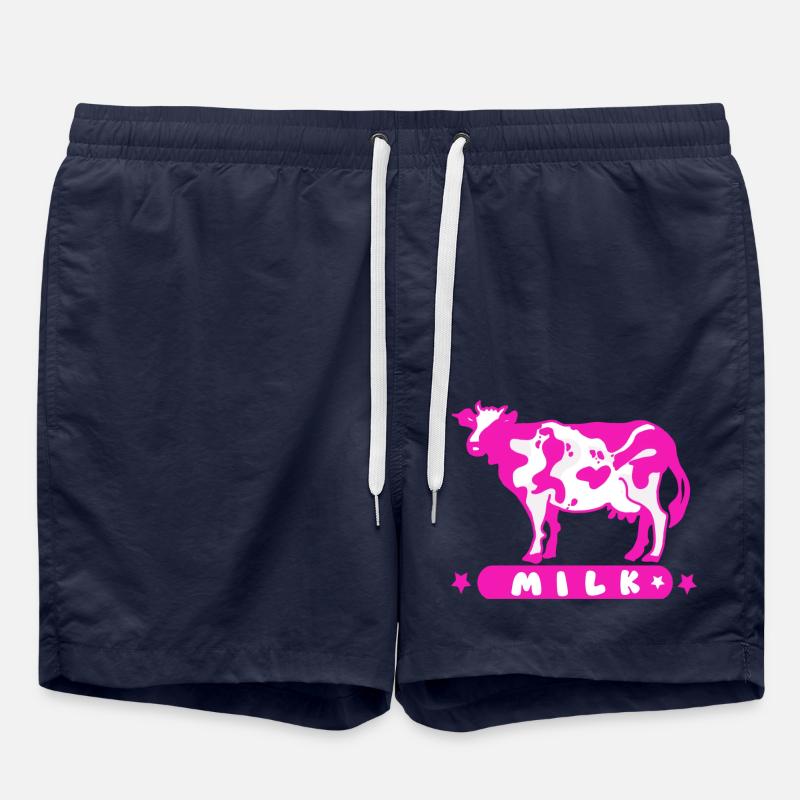 Vache Kawaii Rose - Short de bain - bleu marine