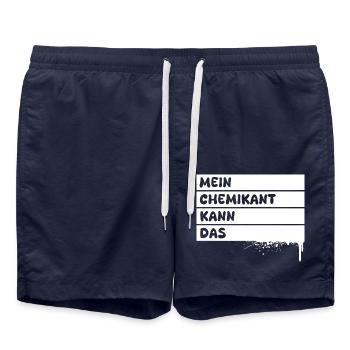 Occupation: Chemical technician - Swim Trunks - french navy - Front - AI Model Male 185 light (185cm)