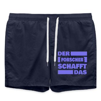 Researcher as work - Swim Trunks - french navy - Front - AI Model Male 185 light (185cm)