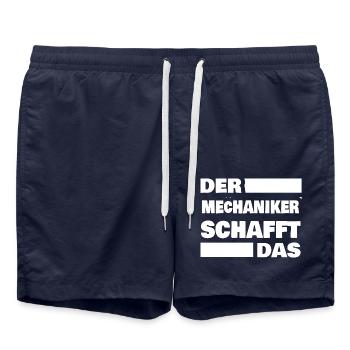Mechaniker als Arbeit - Badeshorts - French Navy - Vorne - AI Model Male 185 light (185cm)