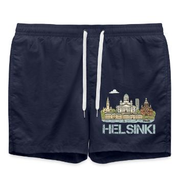 Ville d’Helsinki - Short de bain - bleu marine - Devant - AI Model Male 185 light (185cm)