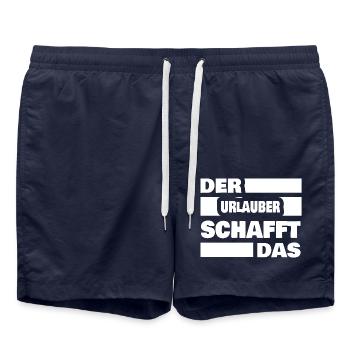 Les vacanciers comme travail - Short de bain - bleu marine - Devant - AI Model Male 185 light (185cm)