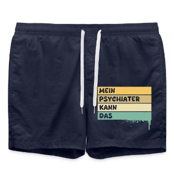 Profession Psychiatrist - Swim Trunks - french navy - Front - AI Model Male 185 light (185cm)