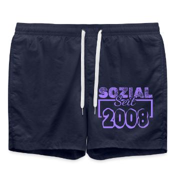 Travailleur social 2008 - Short de bain - bleu marine - Devant - AI Model Male 185 light (185cm)