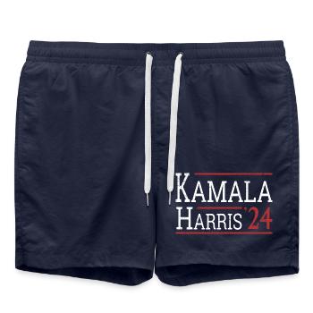 Kamala Harris Election 2024 I - Swim Trunks - french navy - Front - AI Model Male 185 light (185cm)