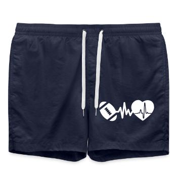 Le rugby est un battement de cœur pour les fans de rugby - Short de bain - bleu marine - Devant - AI Model Male 185 light (185cm)
