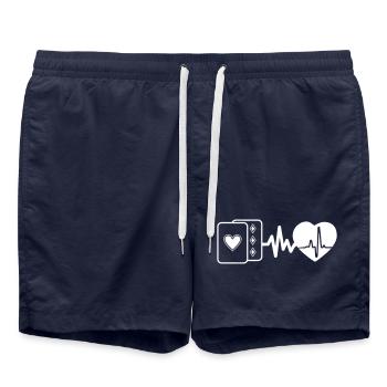 Card games are life, heartbeat for card fans - Swim Trunks - french navy - Front - AI Model Male 185 light (185cm)