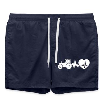Landwirtschaft ist Leben Herzschlag für Bauern - Badeshorts - French Navy - Vorne - AI Model Male 185 light (185cm)