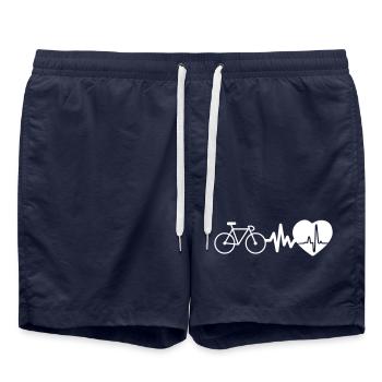 Cycling is life, heartbeat for cyclists - Swim Trunks - french navy - Front - AI Model Male 185 light (185cm)