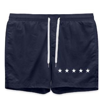 5 Sterne Weihnachten - Badeshorts - French Navy - Vorne - AI Model Male 185 light (185cm)