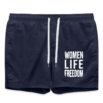 Women life freedom iran - Swim Trunks - french navy - Front - AI Model Male 185 light (185cm)