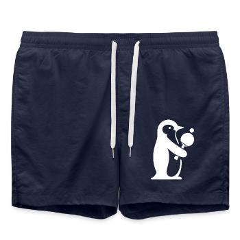 Silhouette de joueur de tennis de table ping-pong pingouin - Short de bain - bleu marine - Devant - AI Model Male 185 light (185cm)