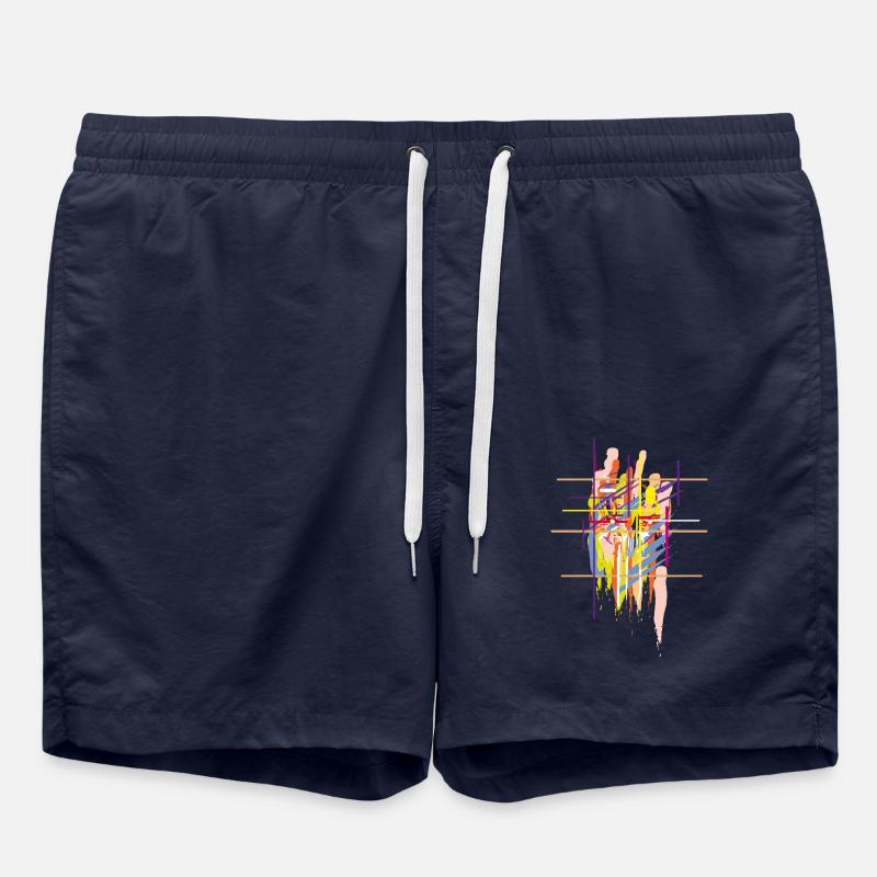 Abstrait - Short de bain - bleu marine