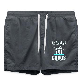 Anmutiges Chaos Synchronschwimm-Teamschwimmer - Badeshorts - Anthrazit - Vorne - AI Model Male 185 light (185cm)