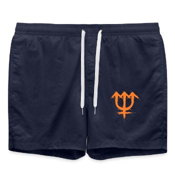 Astronomisches Symbol Planetensymbol Neptun - Badeshorts - French Navy - Vorne - AI Model Male 185 light (185cm)