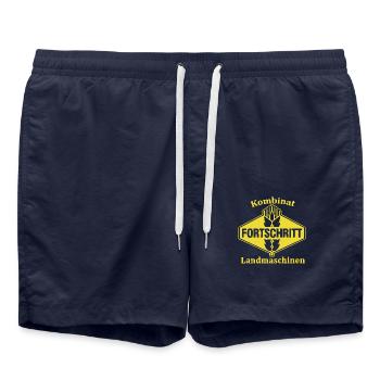 FORTSCHRITT DDR Kombinat Landmaschinen - Badeshorts - French Navy - Vorne - AI Model Male 185 light (185cm)