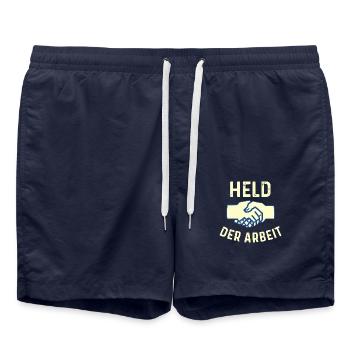 DDR - Held der Arbeit - Kommunist - Badeshorts - French Navy - Vorne - AI Model Male 185 light (185cm)