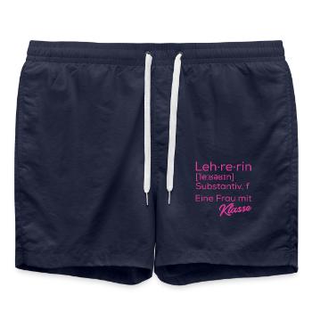 Lehrerin Lehrerinnen Unterrichten Schule Pädagogin - Badeshorts - French Navy - Vorne - AI Model Male 185 light (185cm)