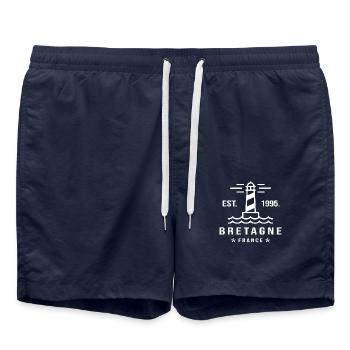 Bretagne breton cadeau cool bzh - Short de bain - bleu marine - Devant - AI Model Male 185 light (185cm)
