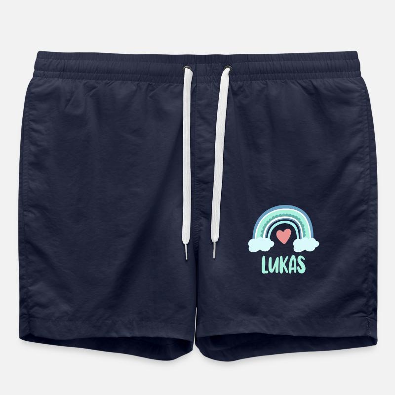 Luke Name Rainbow Baby - Swim Trunks - french navy