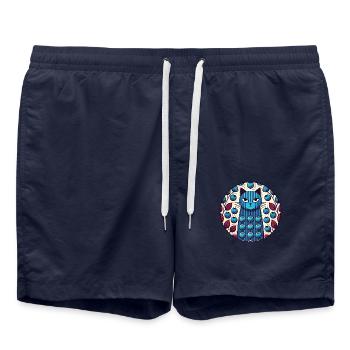 Blaubeer-Katze - Badeshorts - French Navy - Vorne - AI Model Male 185 light (185cm)