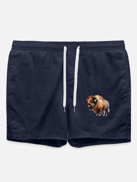 Peinture Bison - Short de bain - bleu marine