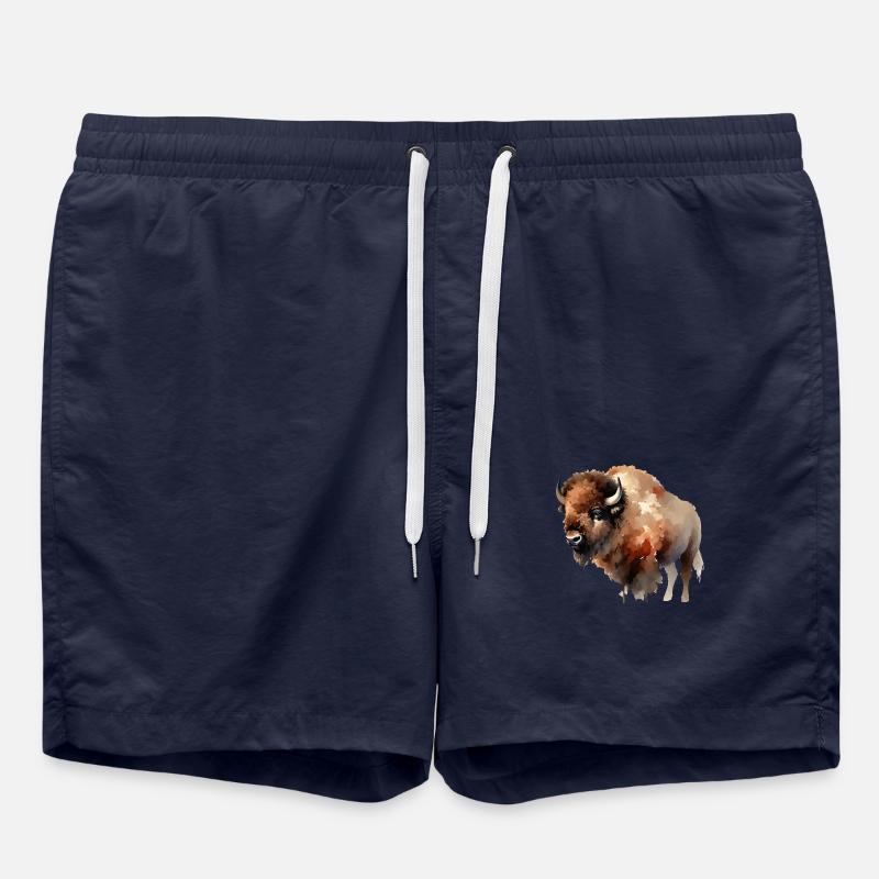 Peinture Bison - Short de bain - bleu marine