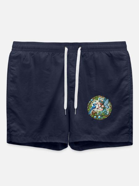 Blauhäher Fee Fantasy Kunst - Badeshorts - French Navy
