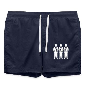 Bräutigam Hochzeit Junggeselle - Badeshorts - French Navy - Vorne - AI Model Male 185 light (185cm)