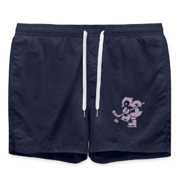 pingouin hockey sur glace joueurs minimalistes - Short de bain - bleu marine - Devant - AI Model Male 185 light (185cm)