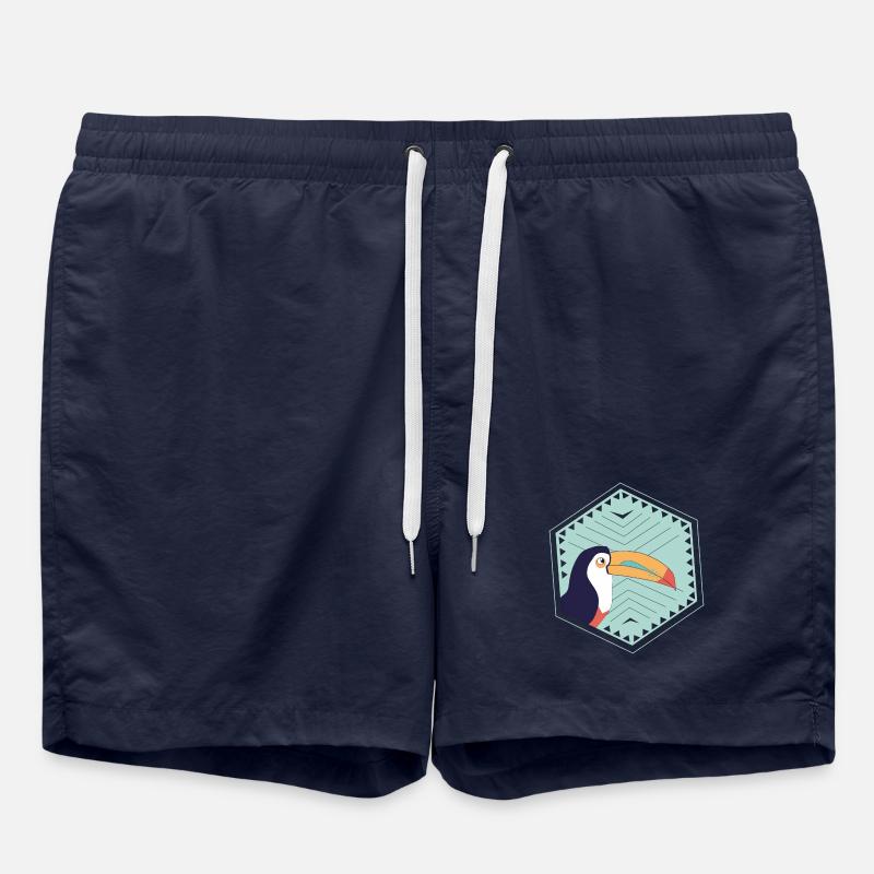 Colorful toucan - turquoise - Swim Trunks - french navy
