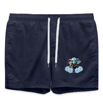 Mignon petit éléphant avec fée, meilleurs amis - Short de bain - bleu marine - Devant - AI Model Male 185 light (185cm)