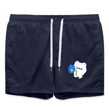 Ours polaire romantique - Short de bain - bleu marine - Devant - AI Model Male 185 light (185cm)