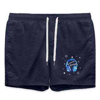 Christmas Rock - casque sympa - Short de bain - bleu marine - Devant - AI Model Male 185 light (185cm)
