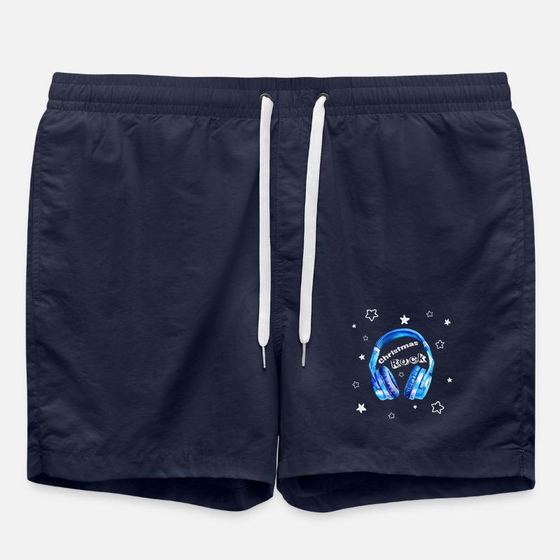 Christmas Rock - cooler Kopfhörer - Badeshorts - French Navy