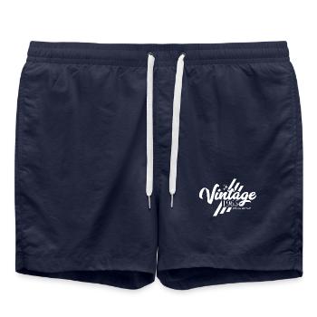 Birthday Vintage Retro 1965 - Swim Trunks - french navy - Front - AI Model Male 185 light (185cm)