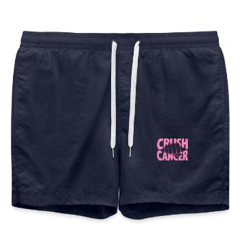 Smash cancer avec ruban rose poing - Short de bain - bleu marine - Devant - AI Model Male 185 light (185cm)
