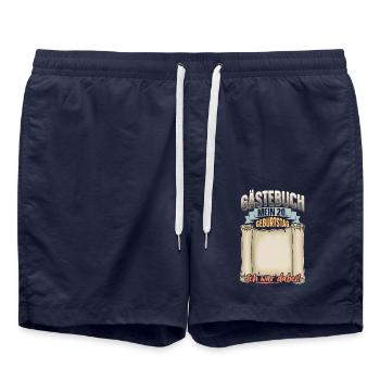 20. Geburtstag Gästebuch - Badeshorts - French Navy - Vorne - AI Model Male 185 light (185cm)
