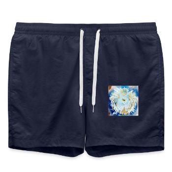 Herzengel Reichtums Bewusstsein - Badeshorts - French Navy - Vorne - AI Model Male 185 light (185cm)