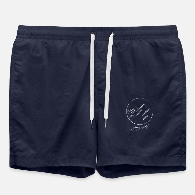 Mountains - Going Wild - Swim Trunks - french navy
