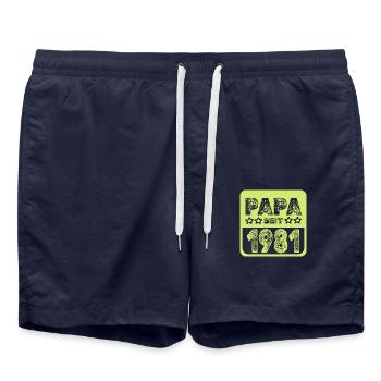 seit 1981 - Badeshorts - French Navy - Vorne - AI Model Male 185 light (185cm)