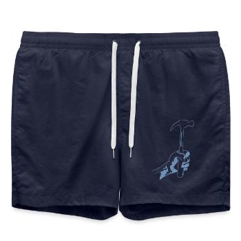 Zimmerer Hammer Silhouette Minimalistisch - Badeshorts - French Navy - Vorne - AI Model Male 185 light (185cm)