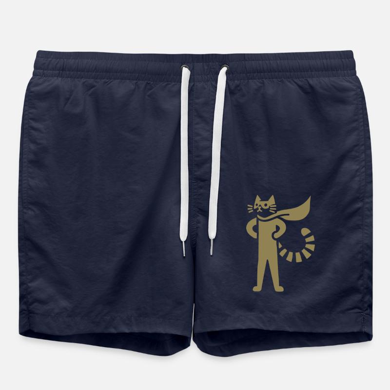 Chats Super-héros Héros Silhouette Cape - Short de bain - bleu marine