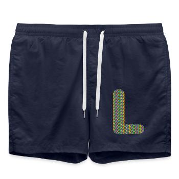 Coeur coloré L Design - Unique et élégant ! - Short de bain - bleu marine - Devant - AI Model Male 185 light (185cm)