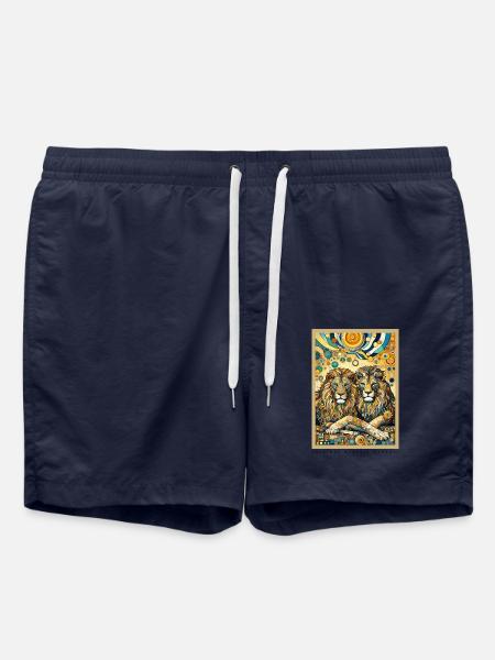 Lions Lion Two Lions - Swim Trunks - french navy