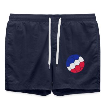 Ball Italien Französischer Fußball Frankreich Fan - Badeshorts - French Navy - Vorne - AI Model Male 185 light (185cm)
