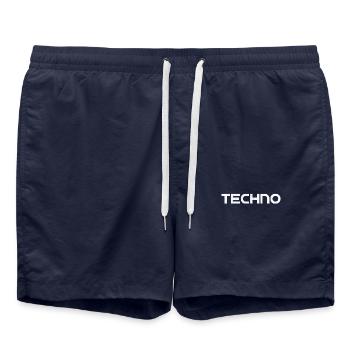 techno - Swim Trunks - french navy - Front - AI Model Male 185 light (185cm)