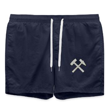 Good luck! Logo Mallet and Iron Jewelry Bling - Swim Trunks - french navy - Front - AI Model Male 185 light (185cm)