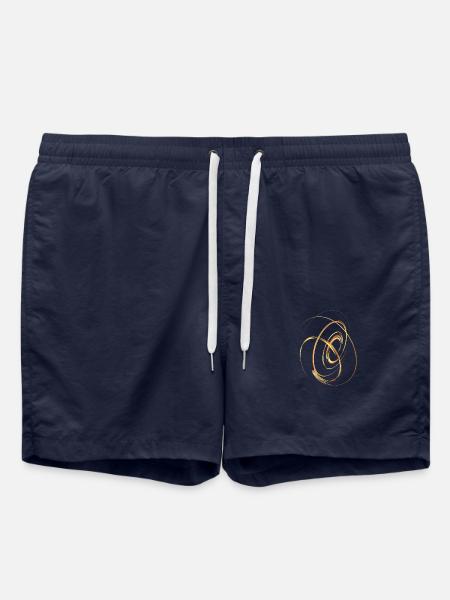 Golden Spiral Galaxy – Elegant Movement - Swim Trunks - french navy