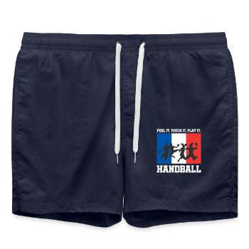 Handball France France Cadeau De Coupe du Monde - Short de bain - bleu marine - Devant - AI Model Male 185 light (185cm)